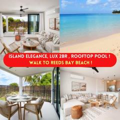 Caribbean Luxury 2BR Walk to Beach Sky Pool Deck