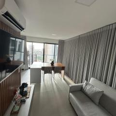 Studio moderno com lazer, vista parque Vaca Brava