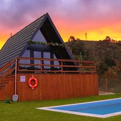 Chalés Luna In Rio A-Frame piscina privada Natureza & Tranquilidade no Minho
