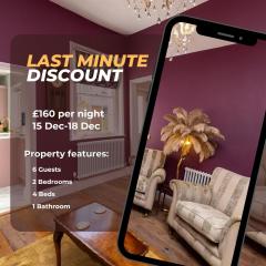 Luxury 2 Bedroom Georgian home, garden, Beach access, 6 guests