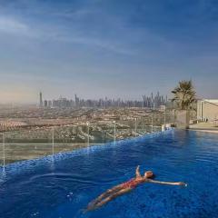 Vogue Novotel JVT near Springs Souk Mall, One Bedroom apartment with large Balcony and City View with full Amenities