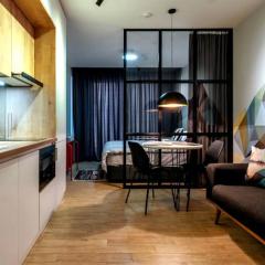 Studio apartment with a movie theater