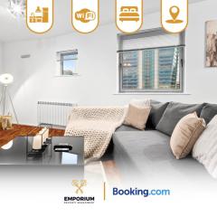 2 Bedroom Top-Floor Apartment By Emporium Property Management Short Lets & Serviced Accommodation Birmingham Offering Stunning City Views From Private Balcony With Free Private Parking