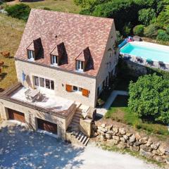 Maison en pierre avec terrasse paisible et piscine chauffée - FR-1-824-23