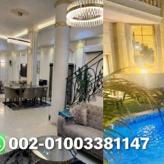 modern villa with coverable warm pool sheik zayed compound