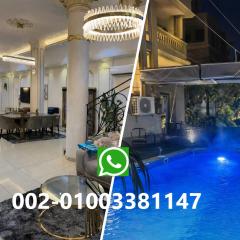 modern villa with coverable warm pool sheik zayed compound