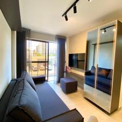 104-Flat alto padrao luxo 250m da orla da praia 2 quartos 6 pessoas