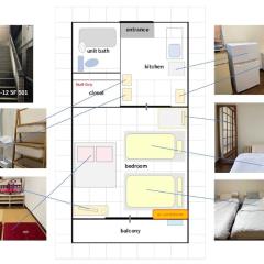 高松瓦町駅から約700メートル 徒歩8分の好アクセス 最大3名宿泊可 繁華街すぐそこ 福田町5Fshigeno里