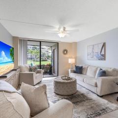 Walkout condo with beach access, pool and pickleball