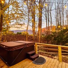Hot Tub and Stone Fire Pit Smoky Mountain Oasis!