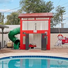 Family Escape with Pool and Fire-Station Playhouse
