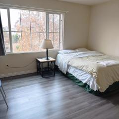 Big bedroom shared bathroom