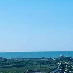 Spacious Studio Cabin with Sea and Downs views in Seaford with own garden