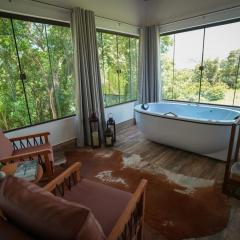 Chalé com vista para montanhas, hidro e piscina em Socorro - Refúgio Campestre - Sabiá