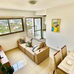 Flat capim dourado | moderno com sofa-cama