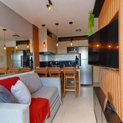 Studio Pet Friendly c Garagem e Varanda no Centro