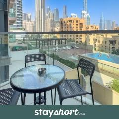 StayShort - Downtown 2 Bed Unit with Burj Views that Sleeps 4