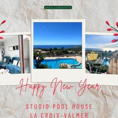 STUDIO POOL HOUSE 2 ETOILES VUE MER PANORAMIQUE AMAZING SEA VIEW WIFI LINGE LINEN INCLUS AIRCONDITIOn