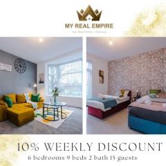 Spacious 6BR House - Sleeps 15 - Ideal for Contractors & Groups