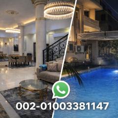 modern villa with coverable warm pool sheik zayed compound