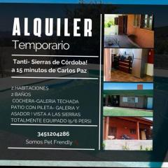 Alquilo casa totalmente equipada con pileta y vista a las Sierras