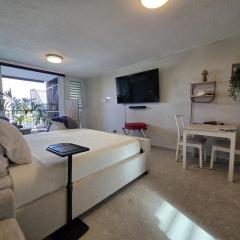 Serene Coastal Studio with King Bed & Balcony