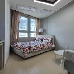 A house with a beautiful sunset