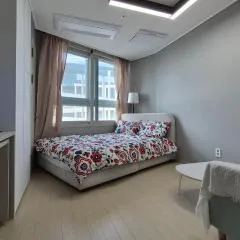 A house with a beautiful sunset