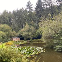 The Goose Nest luxury lakeside shepherd hut in Cardinham Woods, Cornwall