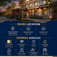 East Sacred Hotel Leo handles coverd丨2mins walk to the Metro丨Nearby Forbidden Square丨Free Pick-up for 7nights more丨Rooftop Chill