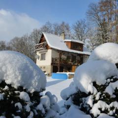 House with the pool and fenced garden Great view at Trosky Castle