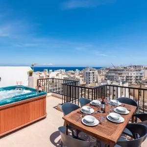 Seashells Sea View Penthouse with private Hot Tub & large sunny terrace with stunning views - by Getwaysmalta