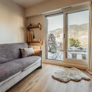 Cozy furnished apartment terrace with a magnificent view of the mountains