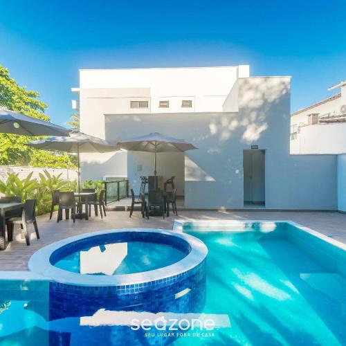 Estadia completa com piscina e a 350m da Praia PRY