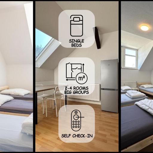 Einzelbetten, Waschmaschine, ideal für Gruppen, undefined