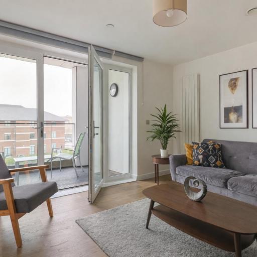 2-Bedroom Modern apt with Gym, roof terrace, Free Parking and 3 min walk to train st, undefined