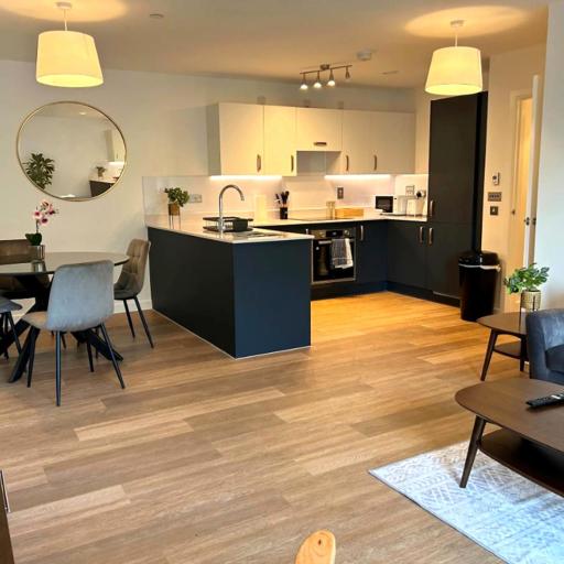 Luxury 2 Bedroom with Gym, Workspace, Balcony, Free Parking and 3 mins walk to train station, undefined