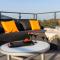 Penthouse mit Dachterrasse, Meerblick, Klimaanlage, Gasgrill, Kamin, Luxus-Design-Apartment, 2 Minuten zum Strand