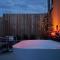 Skiers retreat with outdoor bath