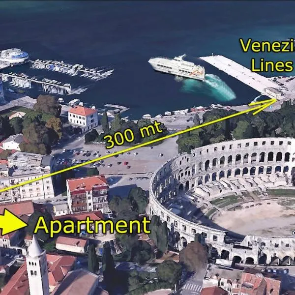 Arena Design App with FREE Private Parking and with a terrace, hotel v destinaci Pula