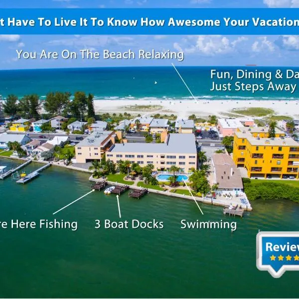 Treasure Island Beach, FL Waterfront Condo Located Steps away from the Intracoastal Waterway, hotel en St Pete Beach
