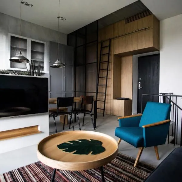 G - Owl Jazz - Modern and spacious loft type apartment 8 with free private parking, hotelli kohteessa Ringaudai