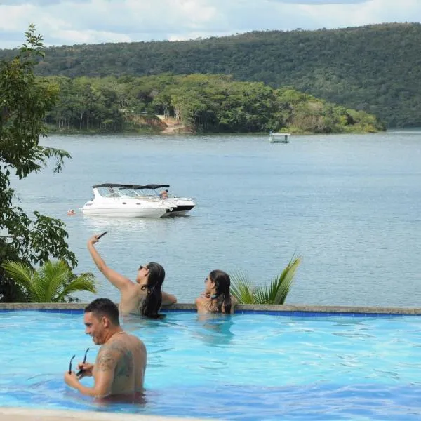 Aldeia do Lago C104- Churrasqueira, bebidas liberadas nas piscinas, internet no ap, rampa no lago, pesqueiro, carregador carro elétrico, hotel v destinaci Caldas Novas