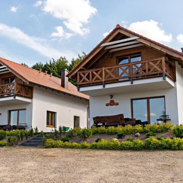 Malinowe Wzgórze domki 90 m2 z sauną i balią- płatna, hotel in Krzeszna