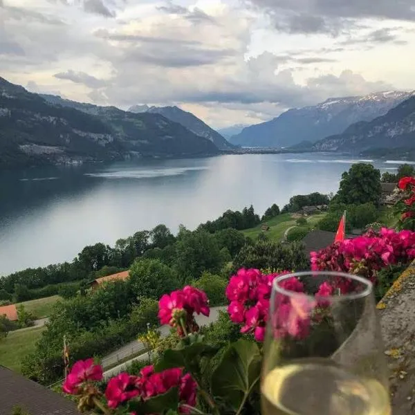Traumhaftes Chalet mit Seesicht，Krattigen的飯店