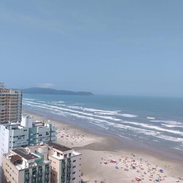 Apto com vista para o Mar, 2 vagas de garagem e churrasqueira na varanda