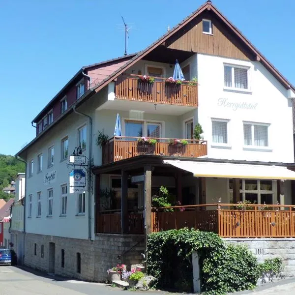 Restaurant - Pension Herrgottstal, hotel en Creglingen