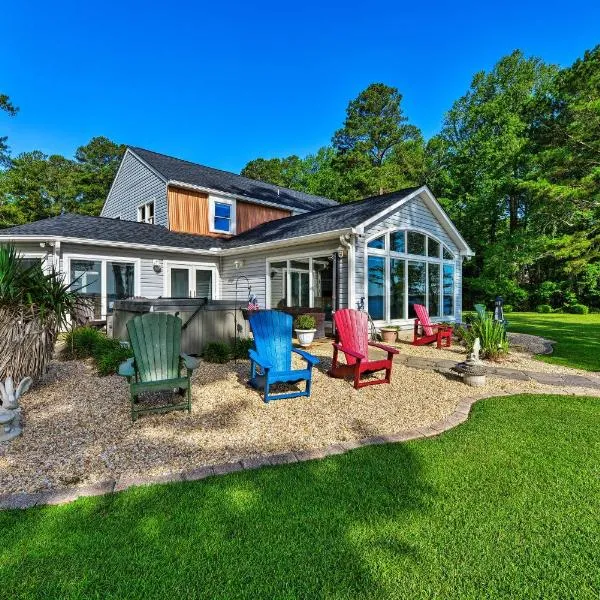 Bayfront Blounts Creek Home Private Beach and Dock!, hotel v destinaci Whichard Beach