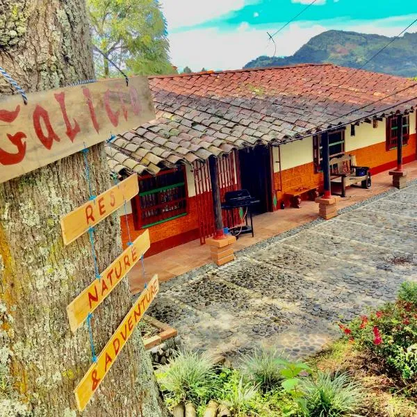 Galicia, cabaña junto a un bosque y a Cascada, hotel v destinaci Jardin