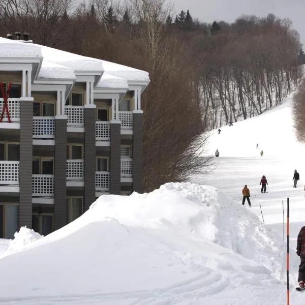 Ski-in, ski-out chaleureux studio loft au pied des pistes de ski, hotell i Stoneham